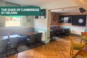 The interior view of The Duke of Cambridge pub in St Helens
