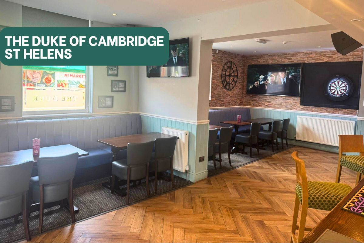 The interior view of The Duke of Cambridge pub in St Helens