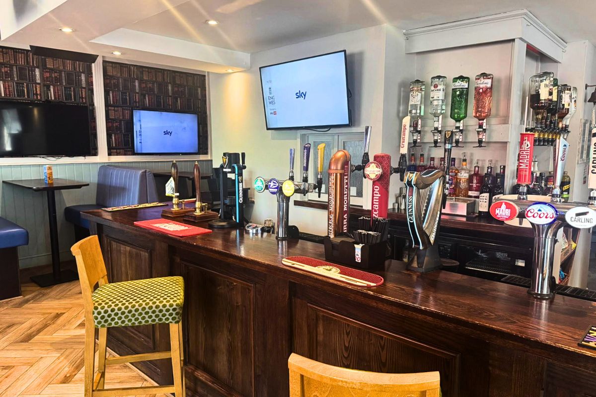 The bar area in The Duke of Cambridge Pub.
