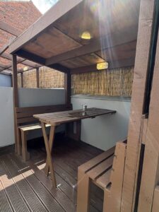Patio area of The Duke of Cambridge for summer chills.